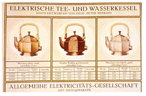 Electric tea kettle, Peter Behrens; Manufacturer: AEG (Allgemeine  Elektrizitäts-Gesellschaft)